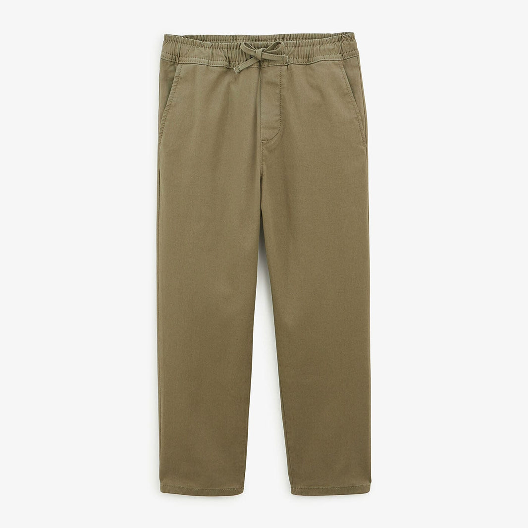 Chino 734 Junior met elastische tailleband, legergroen