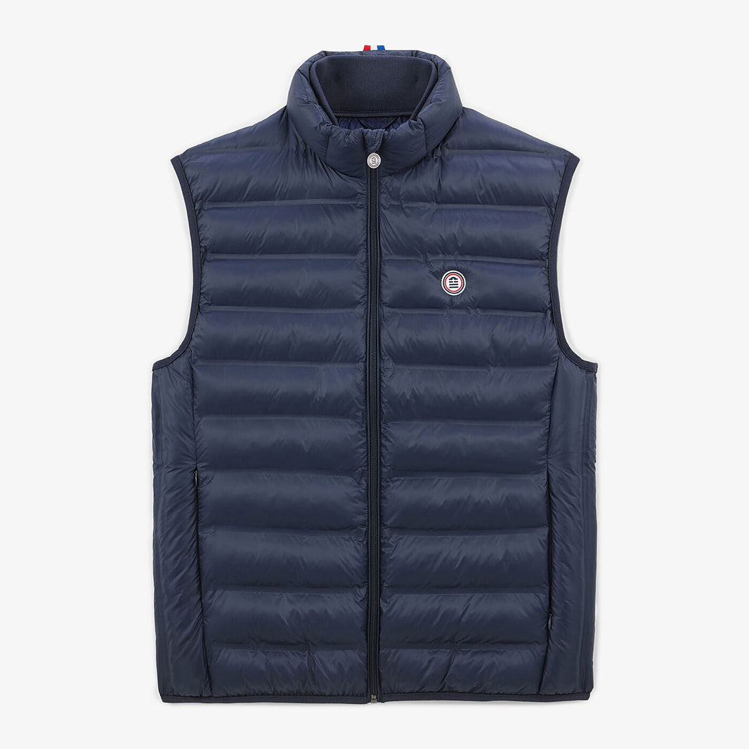 Chaqueta acolchada sin mangas para hombre Piumino, en azul marino, con relleno ecológico