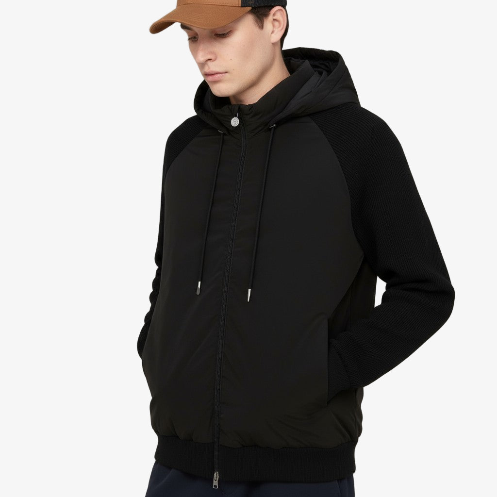 Doudoune en maille noire Gasparus manches longues homme SERGE BLANCO