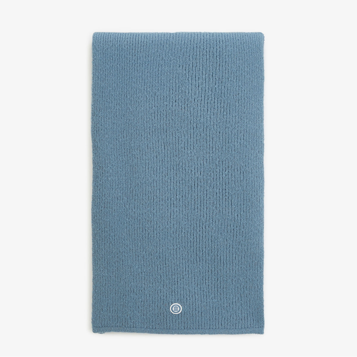 Écharpe maille côtelée bleu