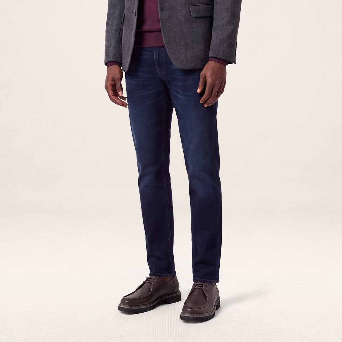 Jean 325 slim en denim stretch Powertwist bleu foncé délavé