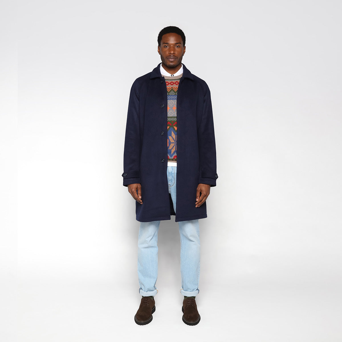 Dante Navy Blue Men's Wool Coat – SERGE BLANCO