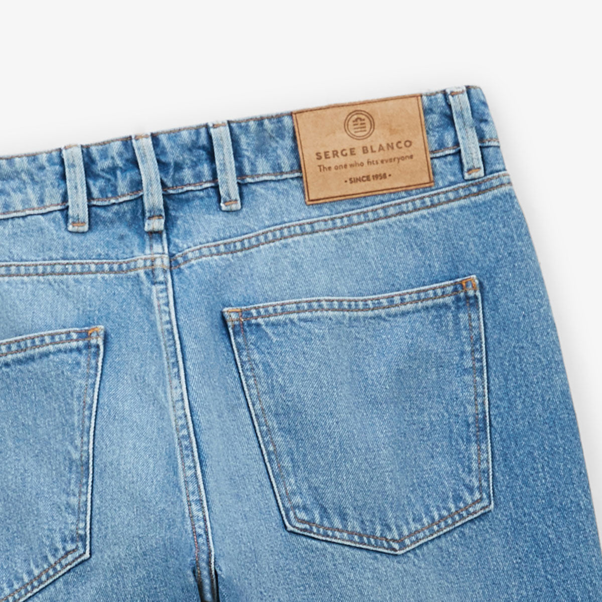 Jean 331 tapered fit bleu en coton coupe large homme SERGE BLANCO