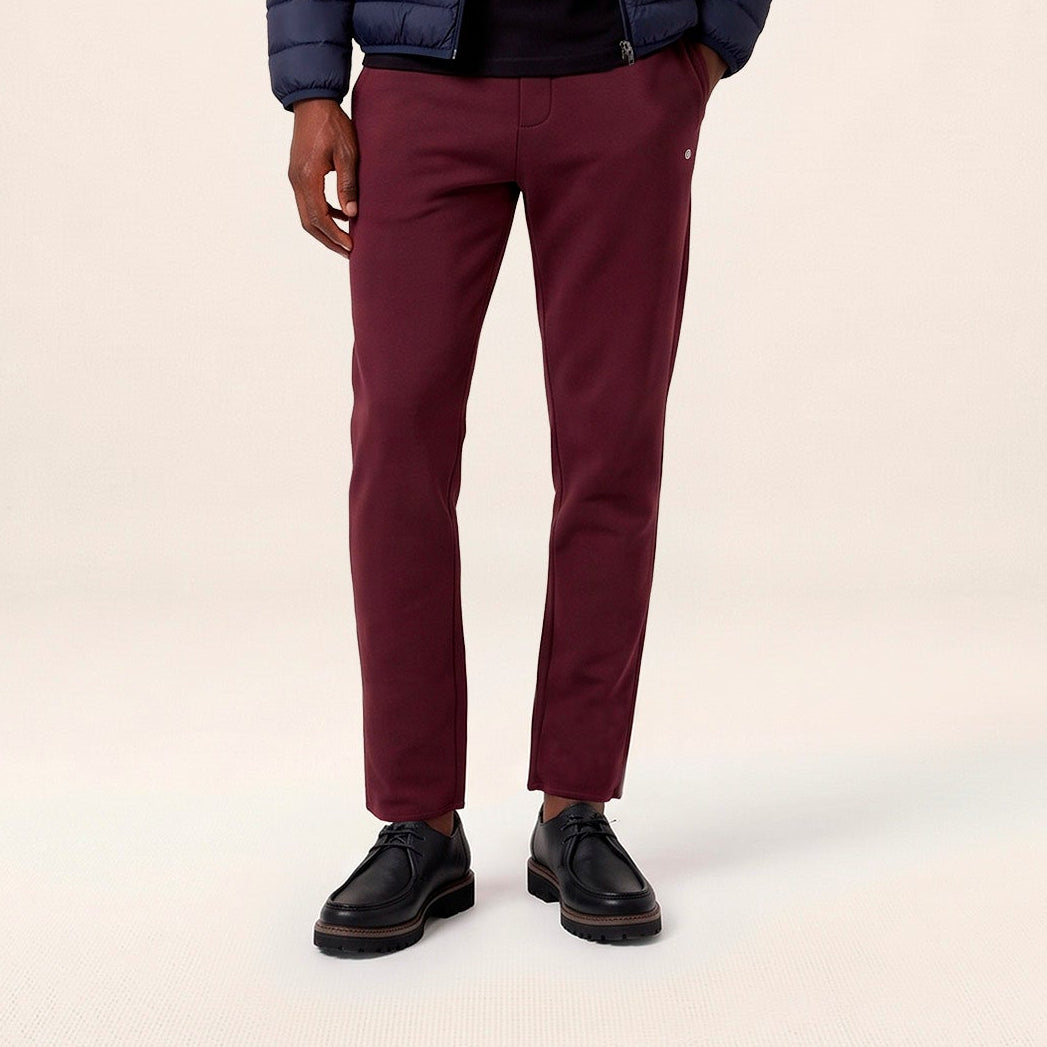 Jogging 100% coton French Rib rouge Paolo
