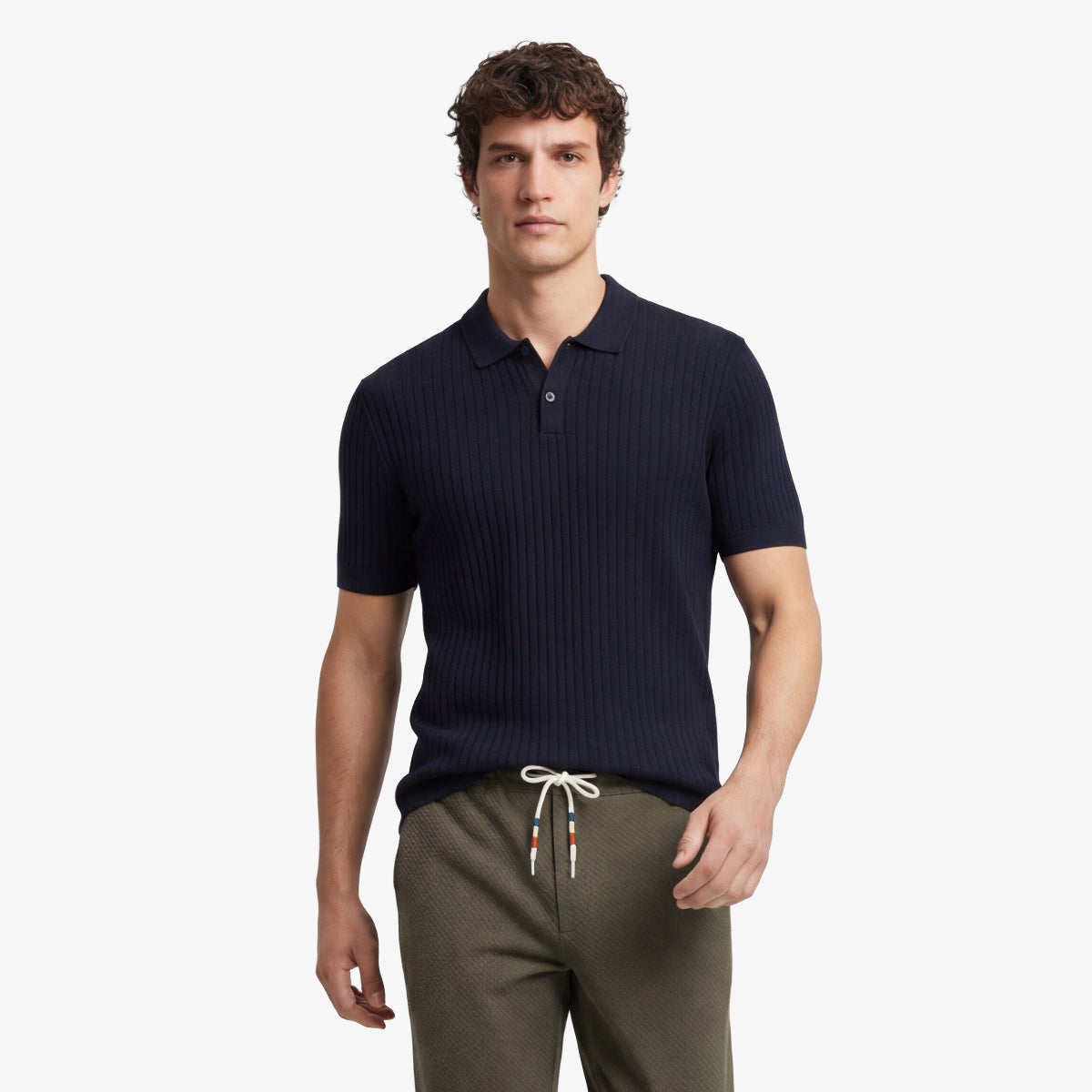 Kurzärmeliges Hemd aus grauer Jacquard-Baumwolle