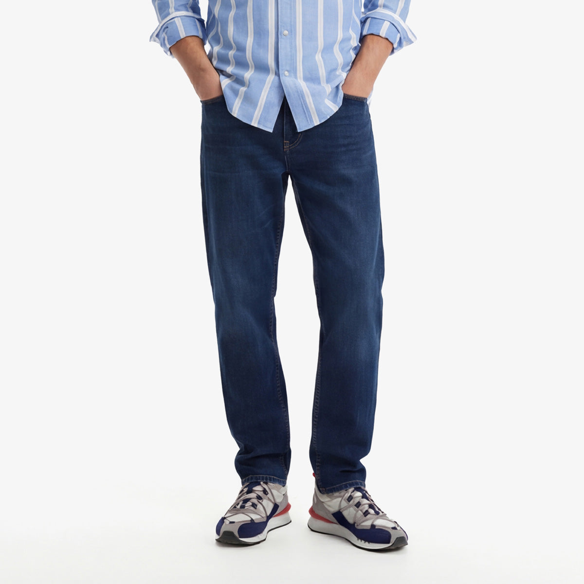 Jean 325 slim powertwist in dark blue cotton MEN SERGE BLANCO