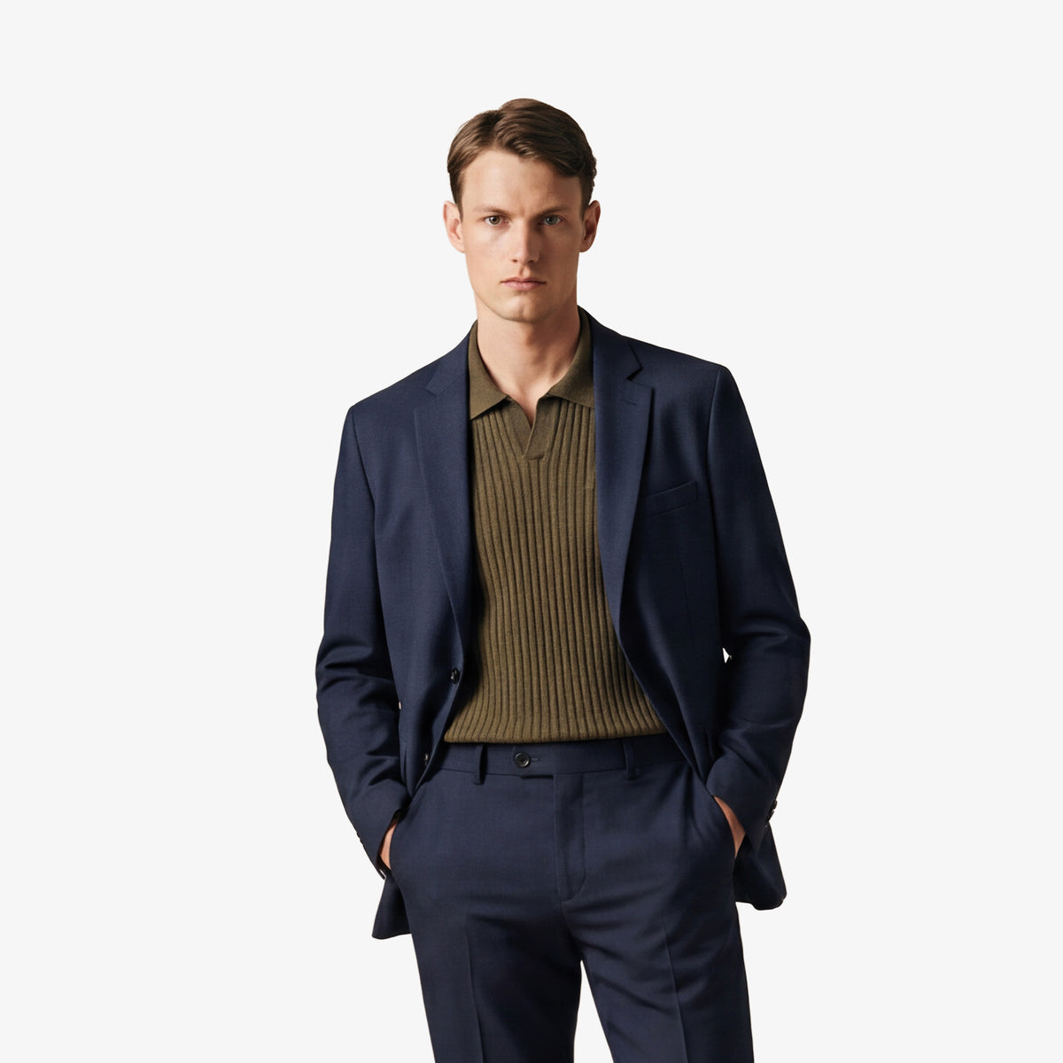Blazer Simoncini en laine bleu