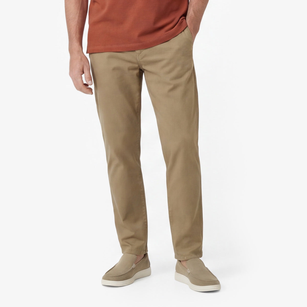 Chino 702 en coton coupe confort beige HOMME SERGE BLANCO