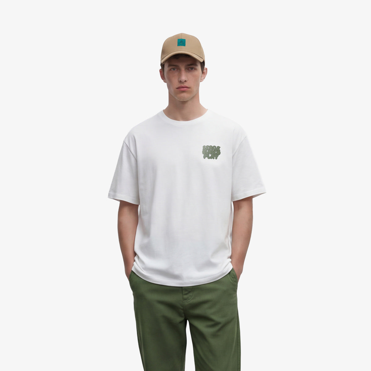 Casquette baseball en coton beige avoine