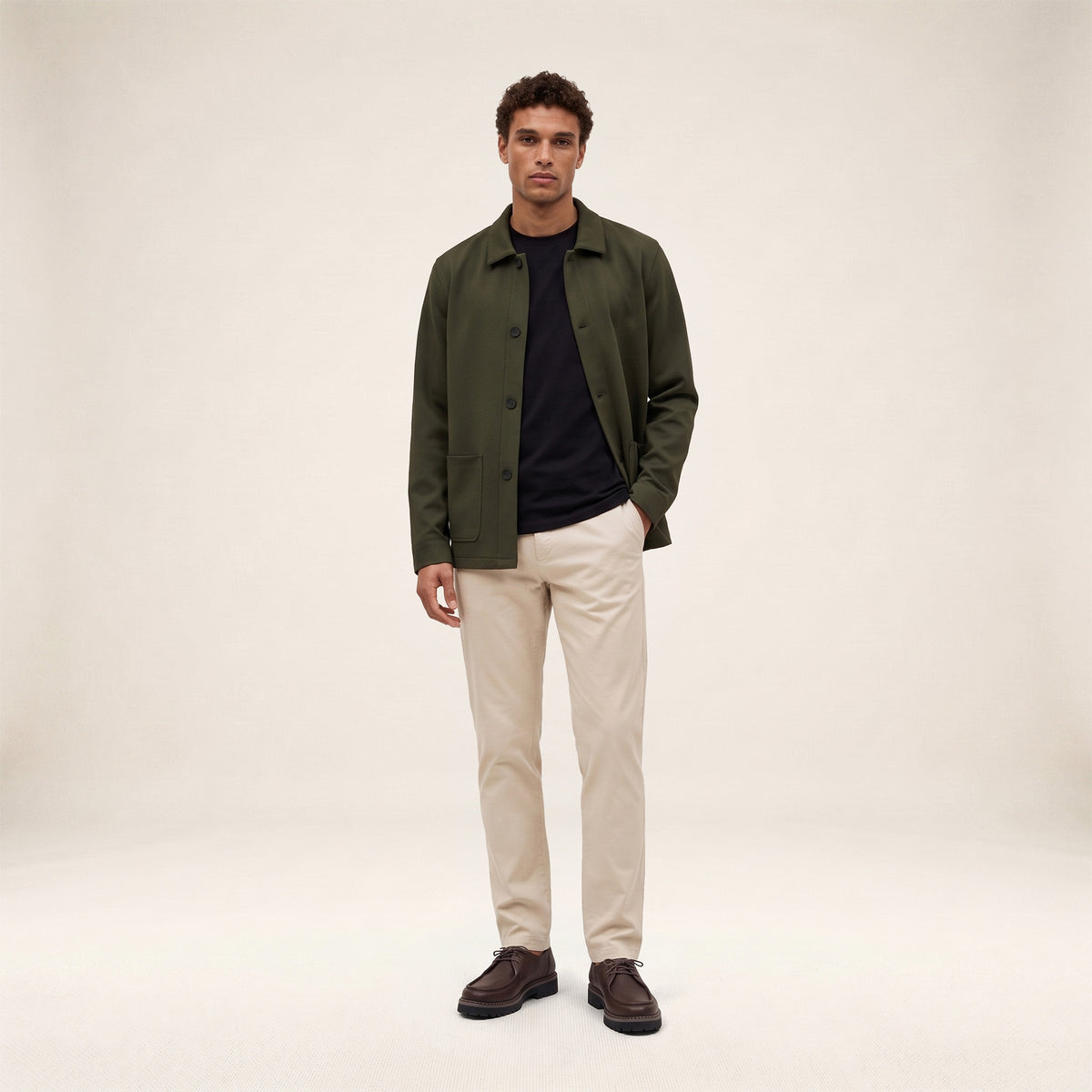 Waël Stretch-Arbeitsjacke in Khaki-Grün