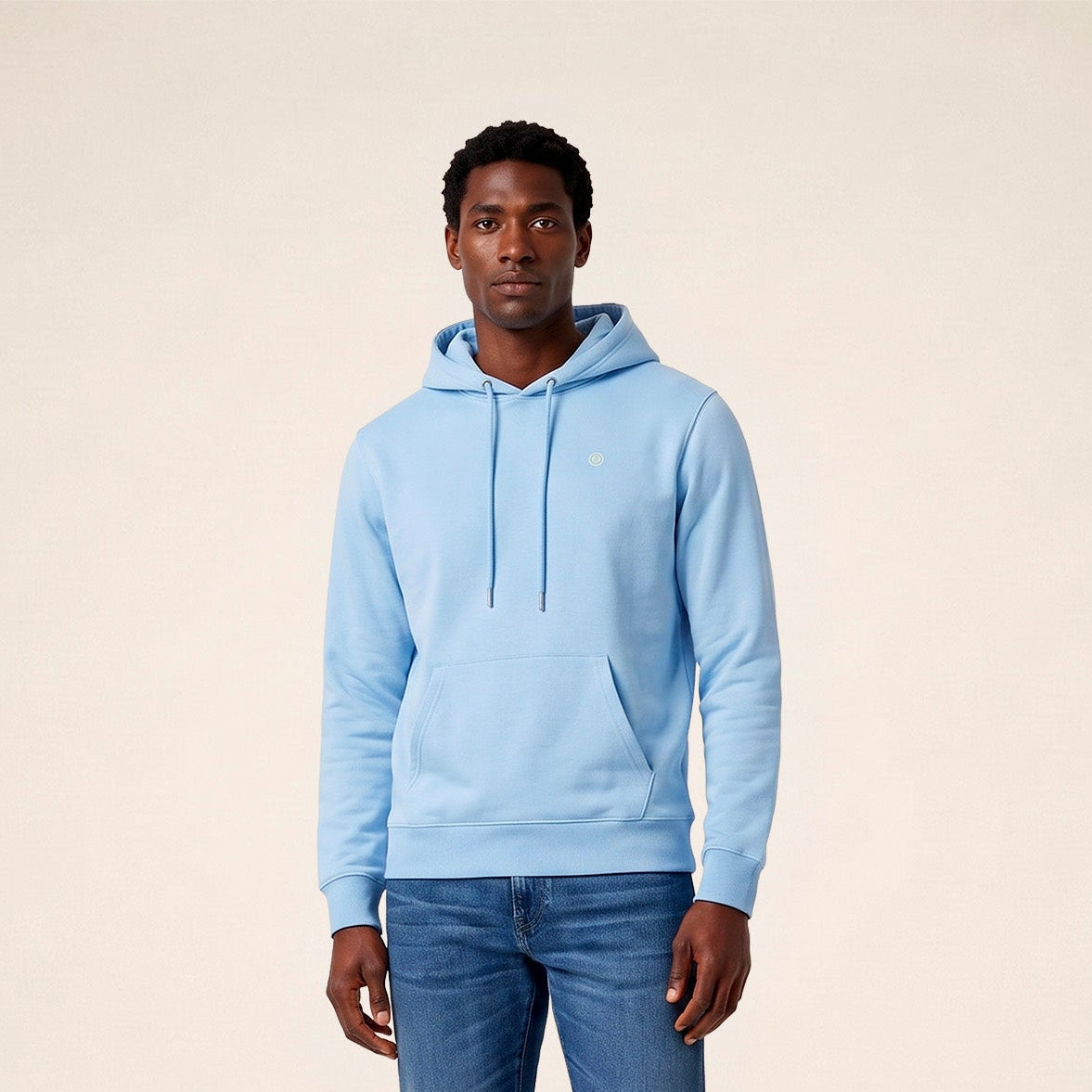 Sweat à capuche Samson en coton molletonné bleu ciel