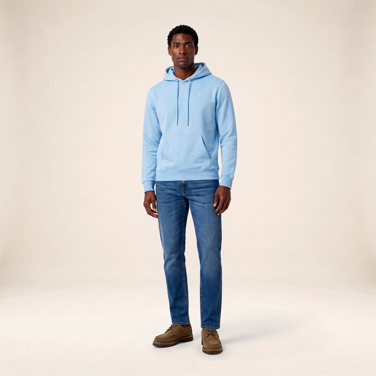 Sweat à capuche Samson en coton molletonné bleu ciel