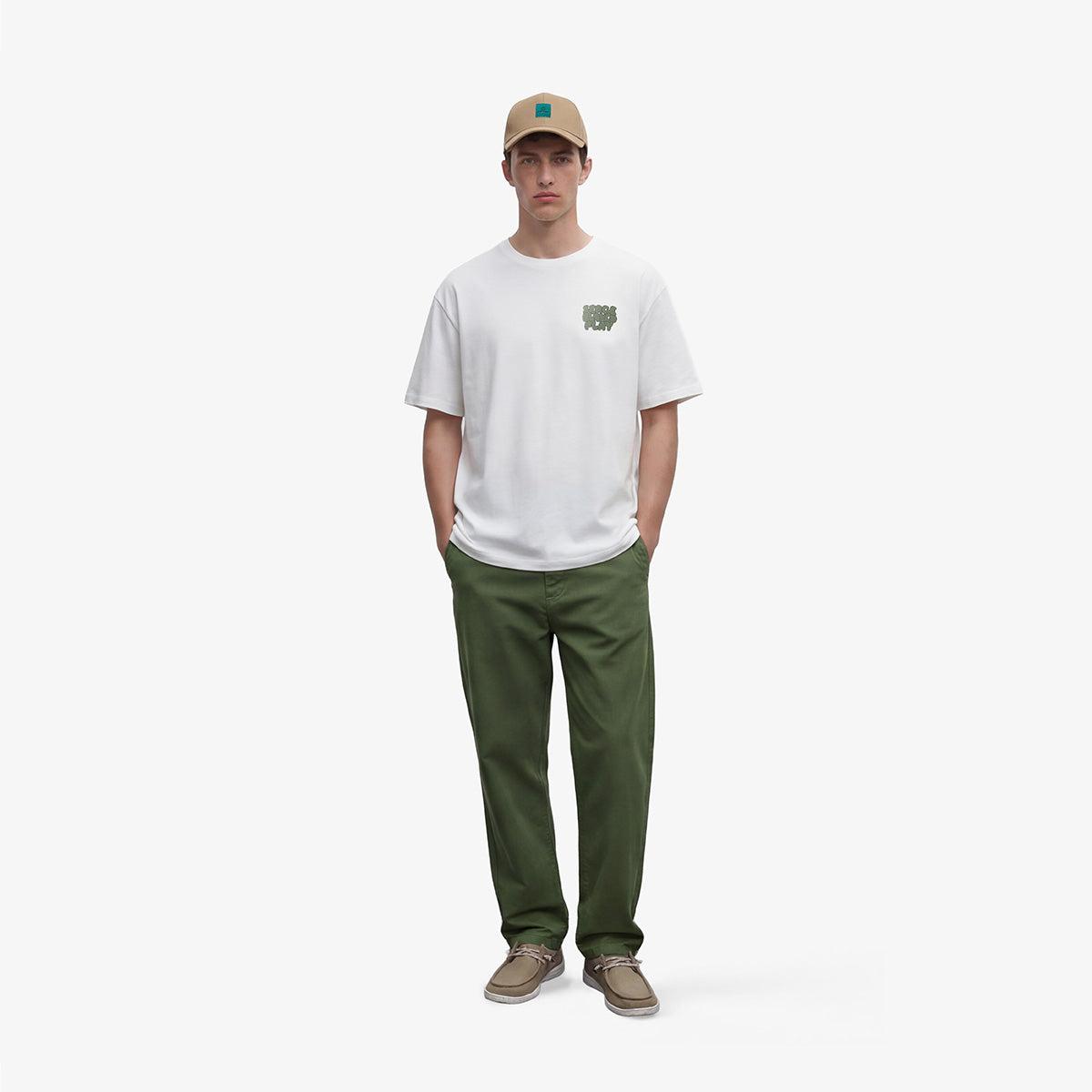 Chino 702 en coton coupe confort vert olive