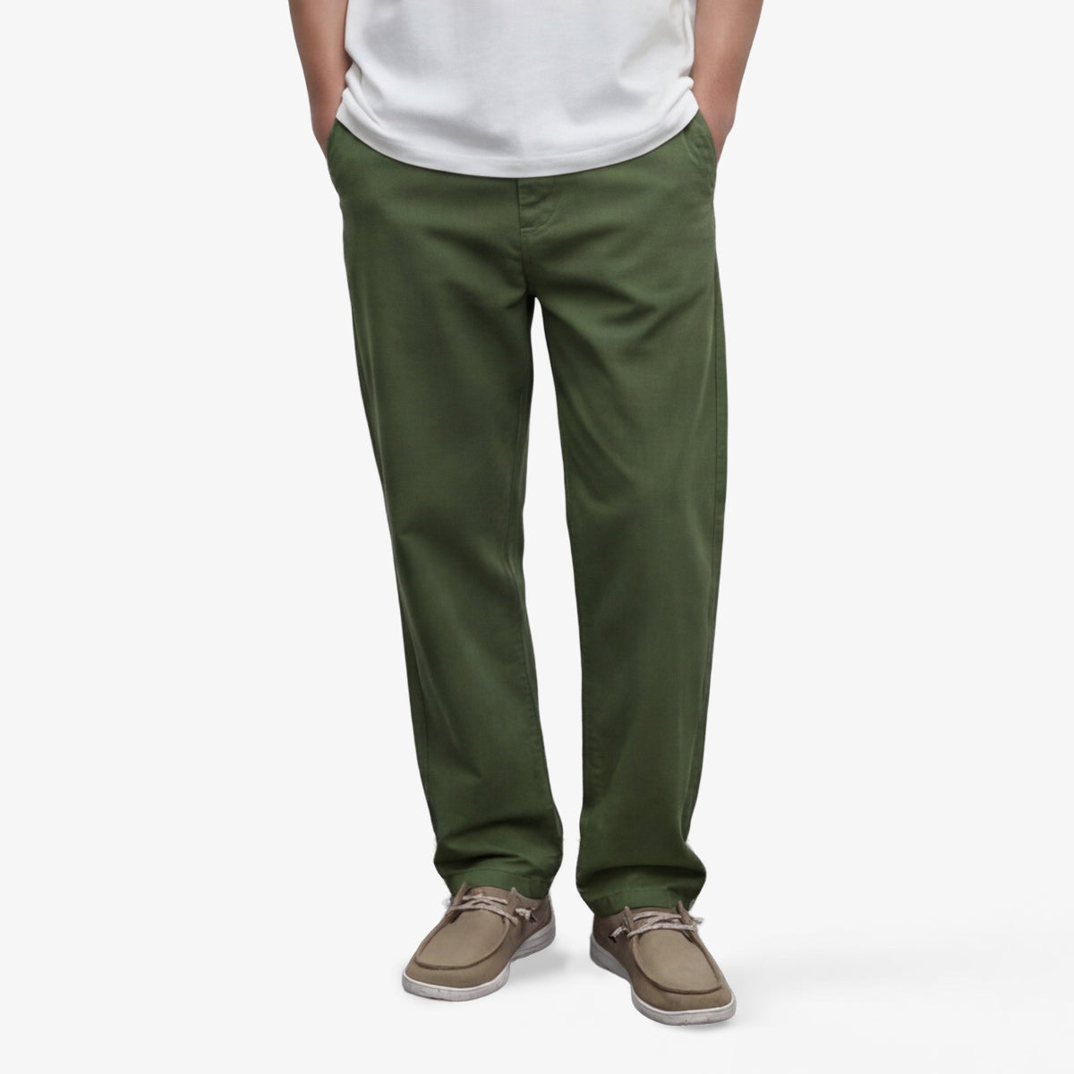 Chino 702 en coton coupe confort vert olive