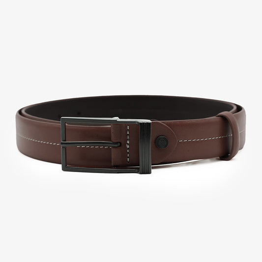 Brown smooth leather belt