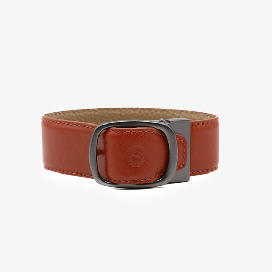 Cognac reversible leather belt