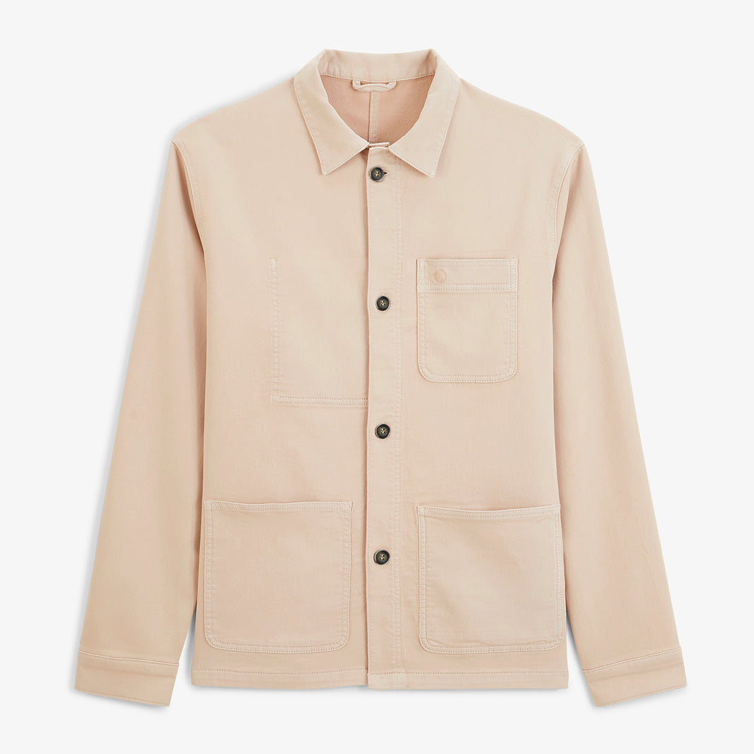 Veste worker Wendel chevron coton beige travertin