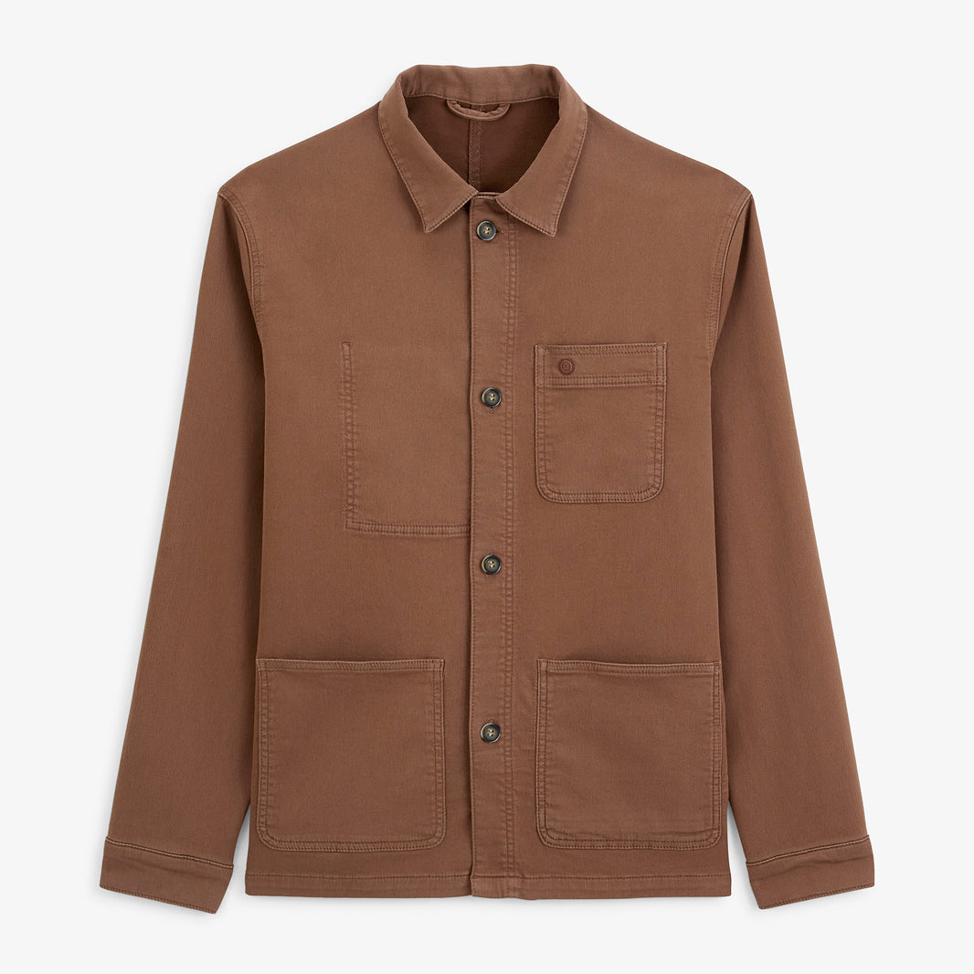 Veste worker Wendel chevron coton marron brownie