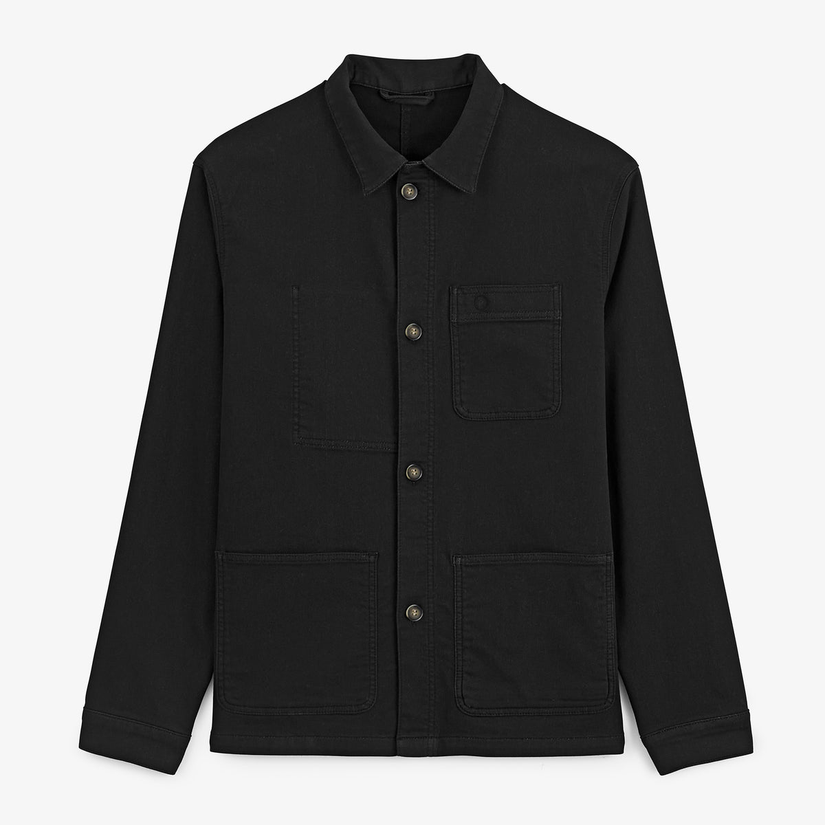 Veste worker Wendel chevron coton noir