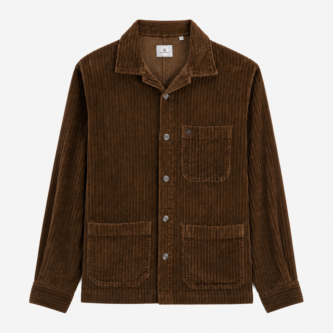 Veste worker Wael velours côtelé marron brownie