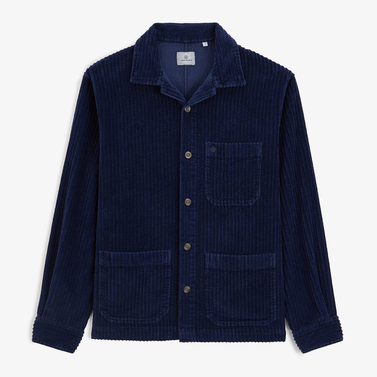 Veste worker Wael velours côtelé bleu marine