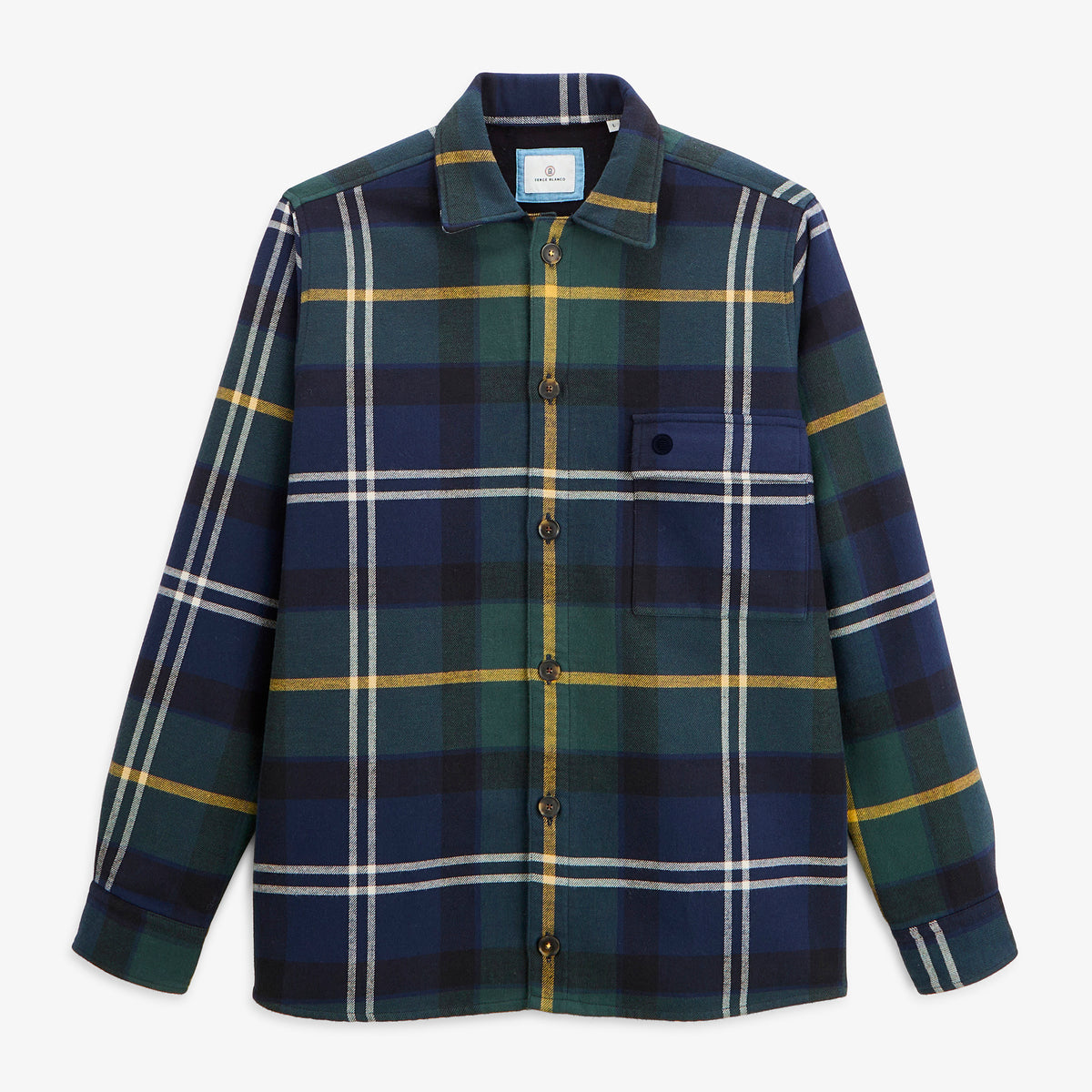 Veste worker Wael carreaux vert pivert