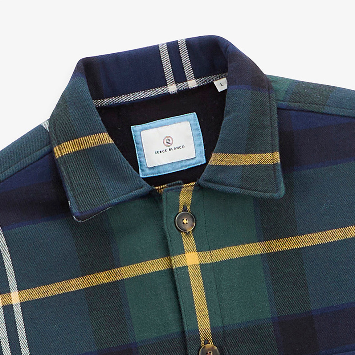 Veste worker Wael carreaux vert pivert