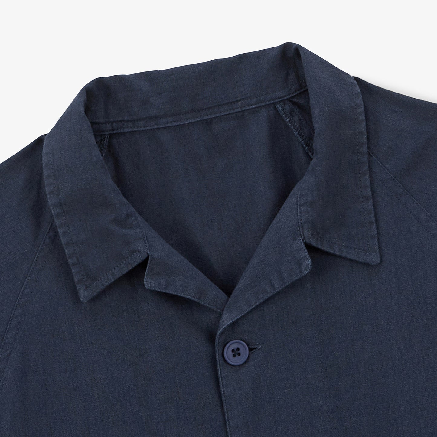 Wakura worker jacket in midnight blue linen