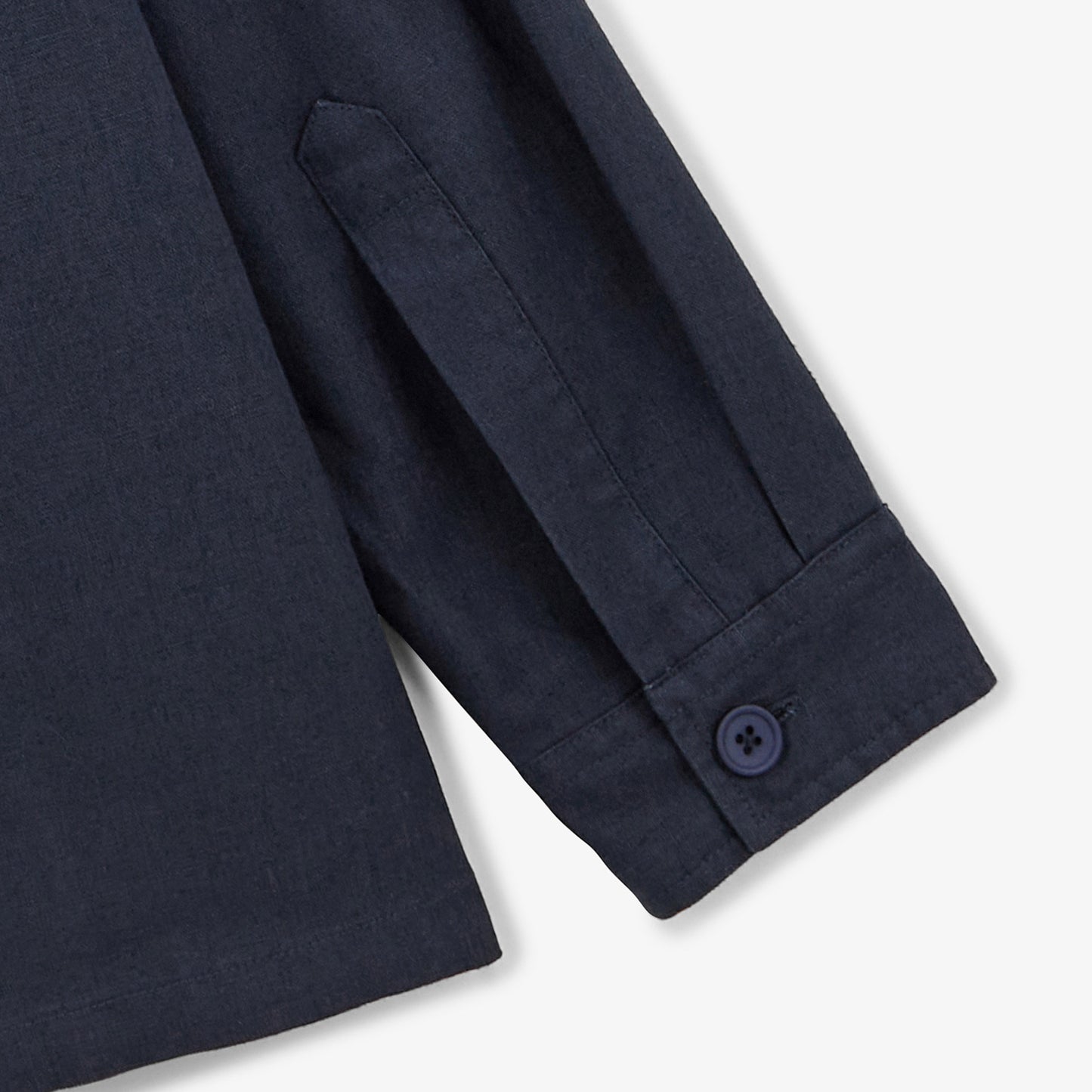 Wakura worker jacket in midnight blue linen