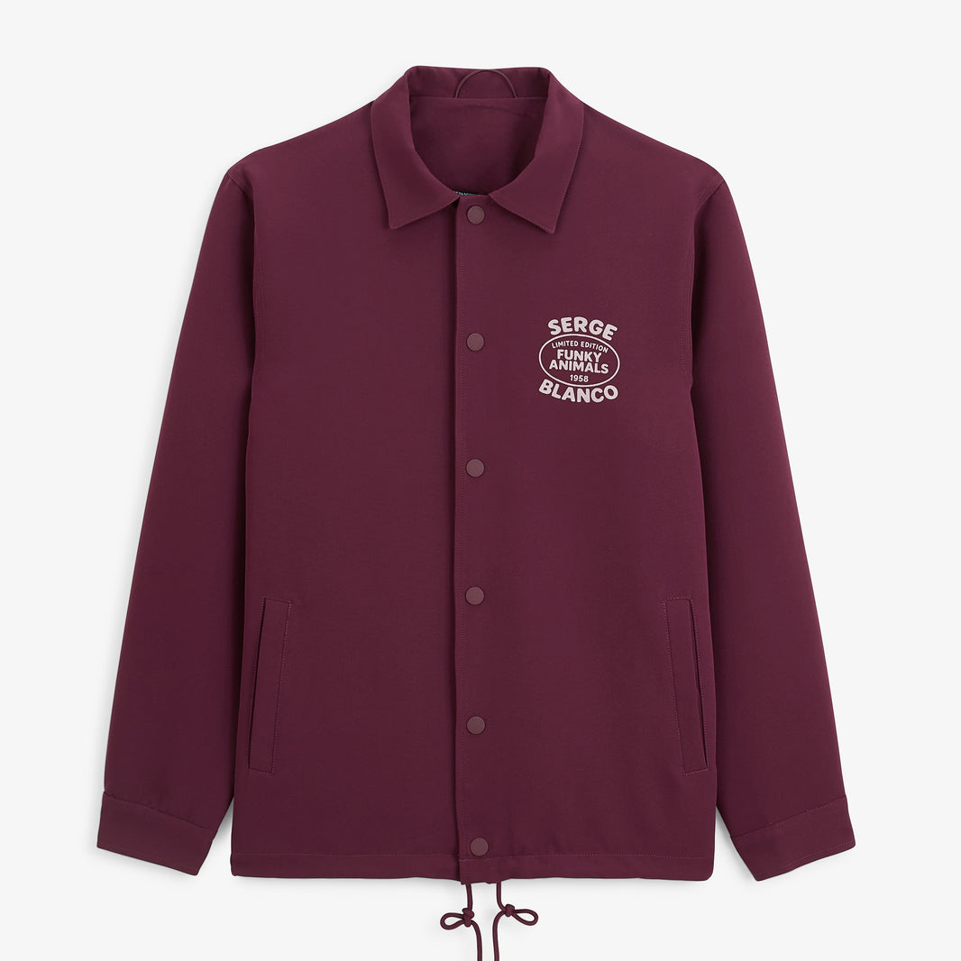 Blouson coach Wayne Funky Animals rouge vigne