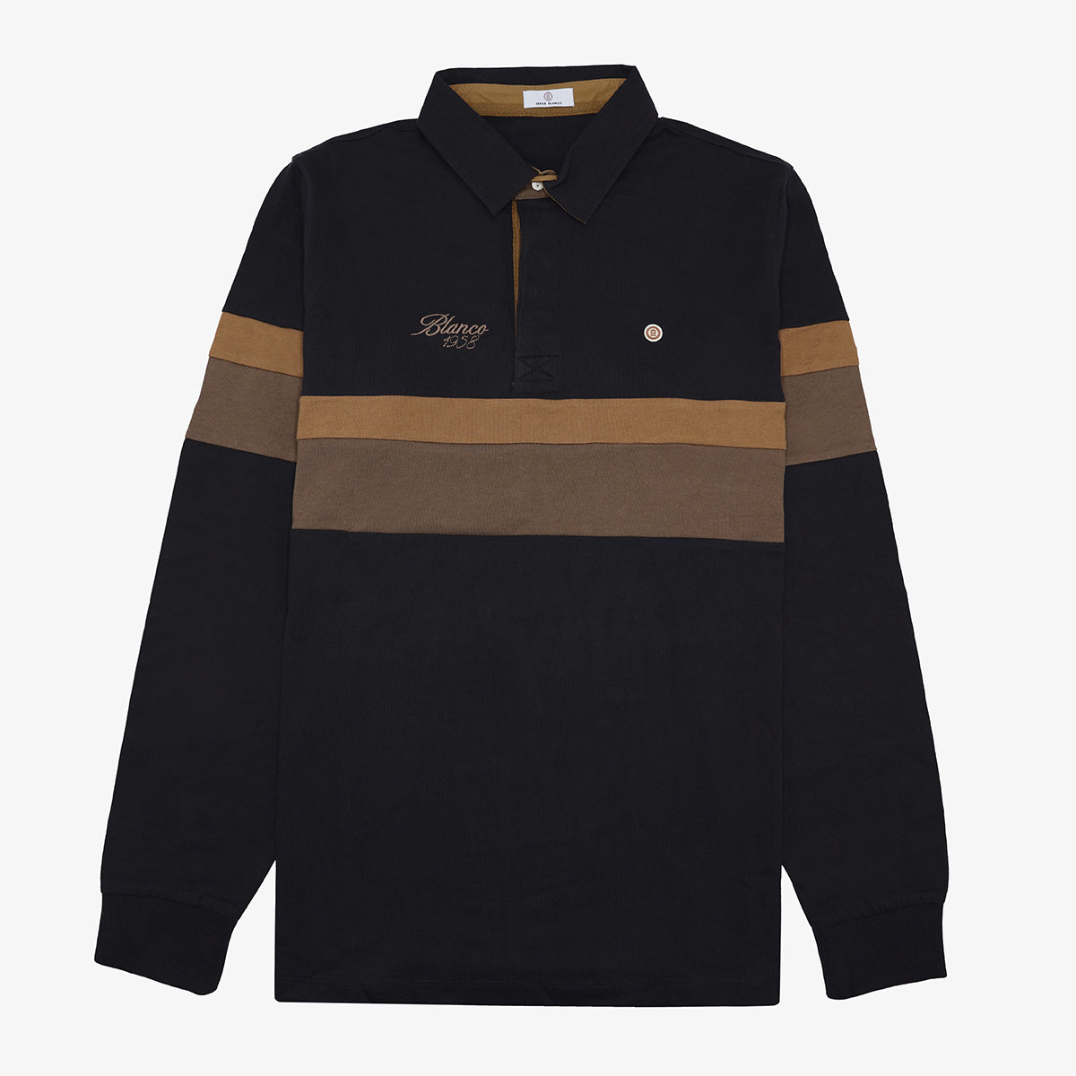 Maillot de rugby manches longues brode noir homme SERGE BLANCO