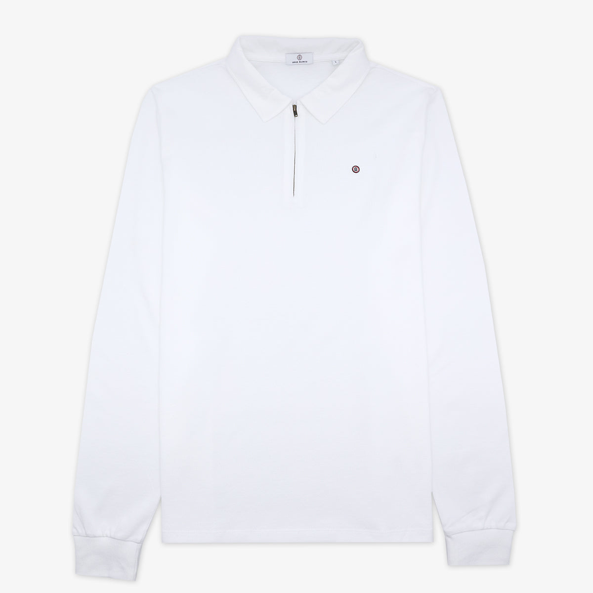 Maillot de rugby manches longues en coton blanc Luke homme serge blanco