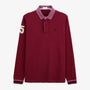 Camiseta de rugby de manga larga rojo merlot bordada 15 hombre SERGE BLANCO