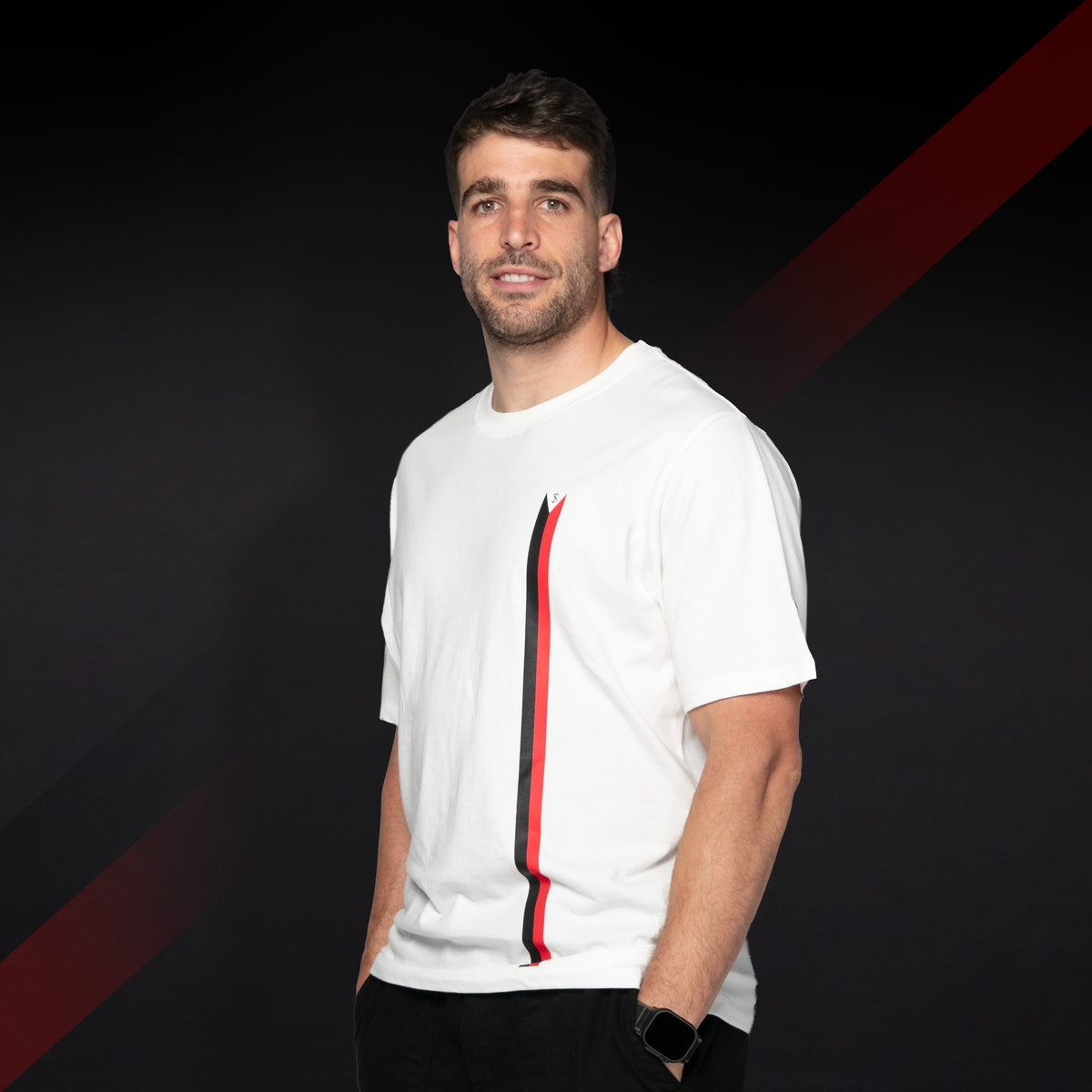 T-shirt "Vierge rouge" manches courtes en coton jersey blanc Stade Toulousain
