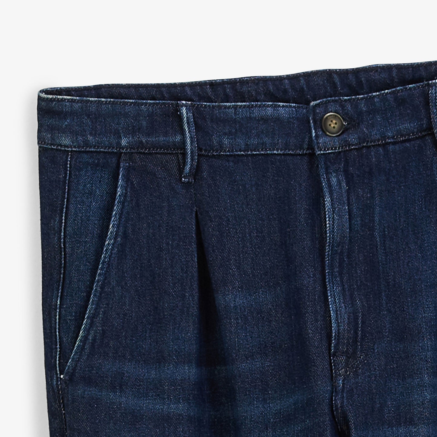 Pantalon 520 élastique à pinces en coton bleu denim