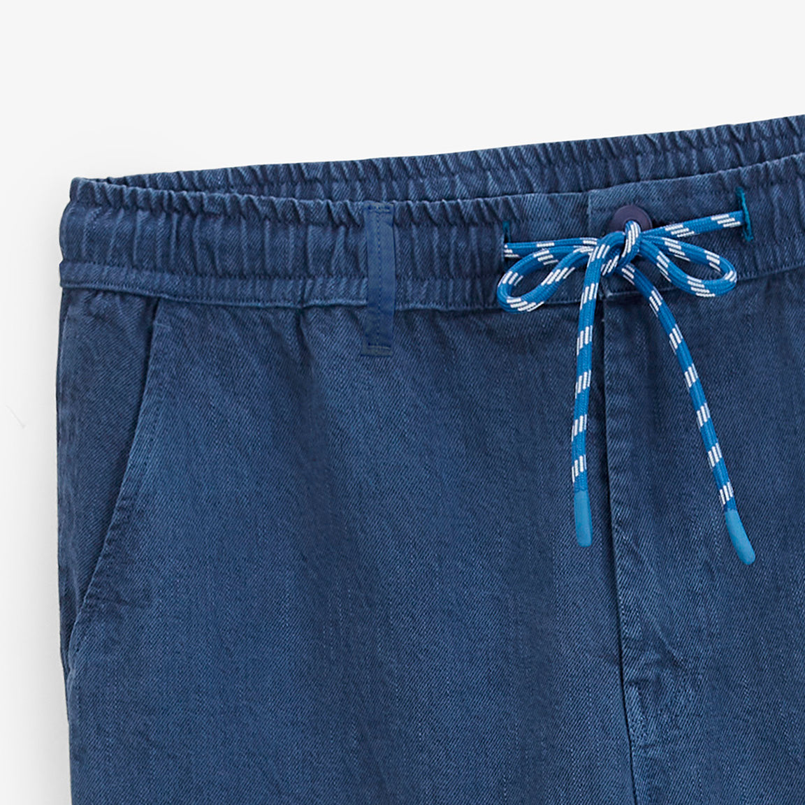 Pantalon 549 en coton twill texturé à taille élastiquée bleu PLAY