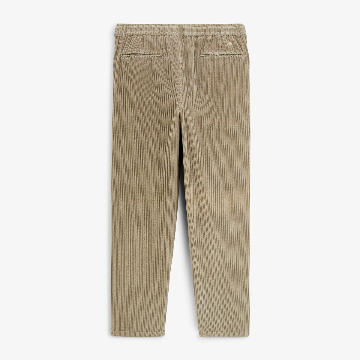 Pantalon 557 en velours côtelé stretch à taille élastiquée beige travertin