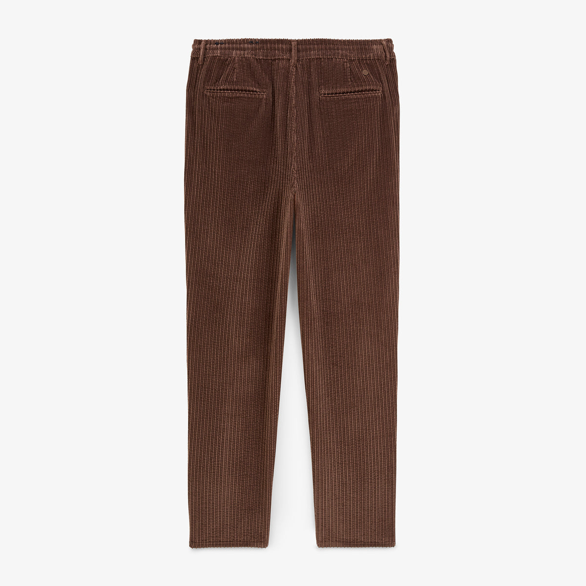 Pantalon 557 en velours côtelé stretch à taille élastiquée marron brownie