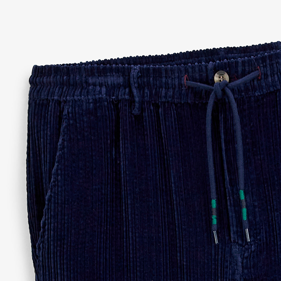 Pantalon 557 en velours côtelé stretch à taille élastiquée bleu marine