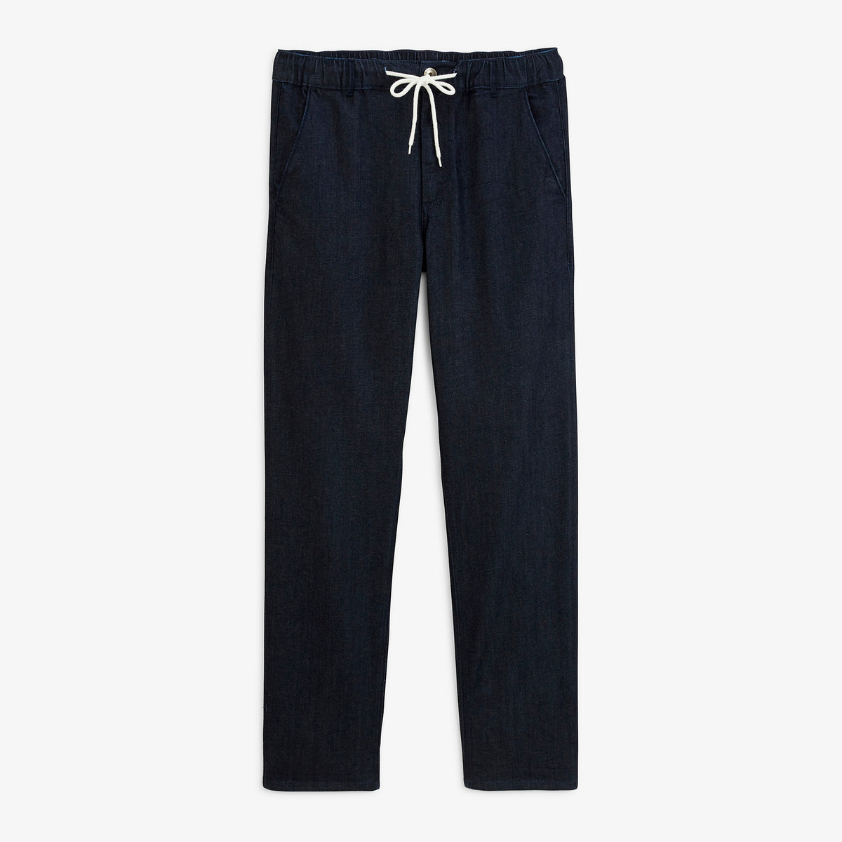 Pantalon 558 en denim stretch à taille élastiquée bleu brut