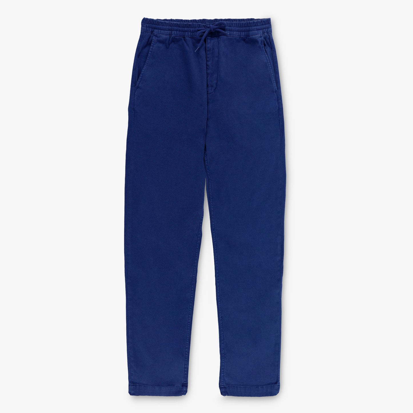 Pantalon 743 taille élastiquée en lin bleu coupe large