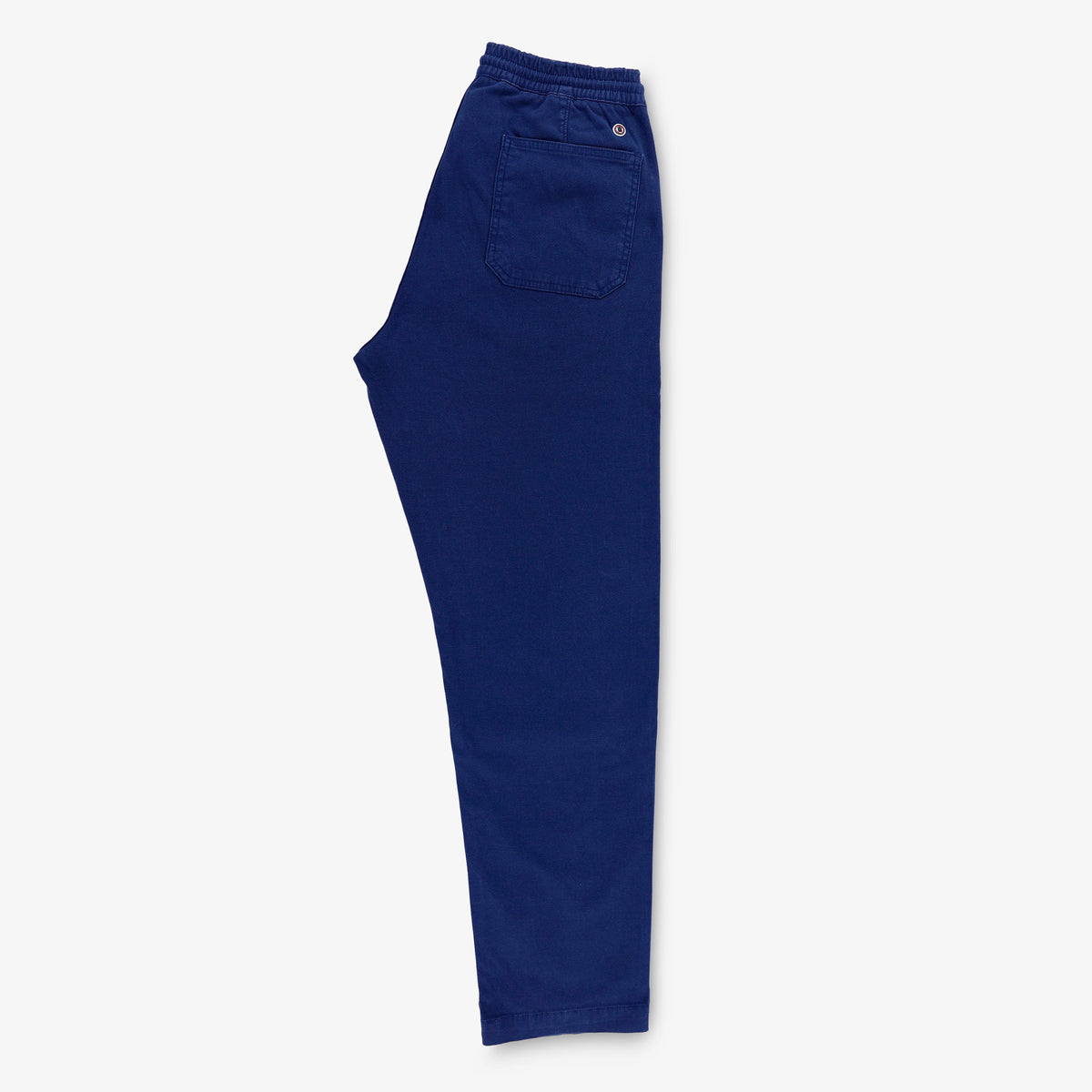 Pantalon 743 taille élastiquée en lin bleu coupe large