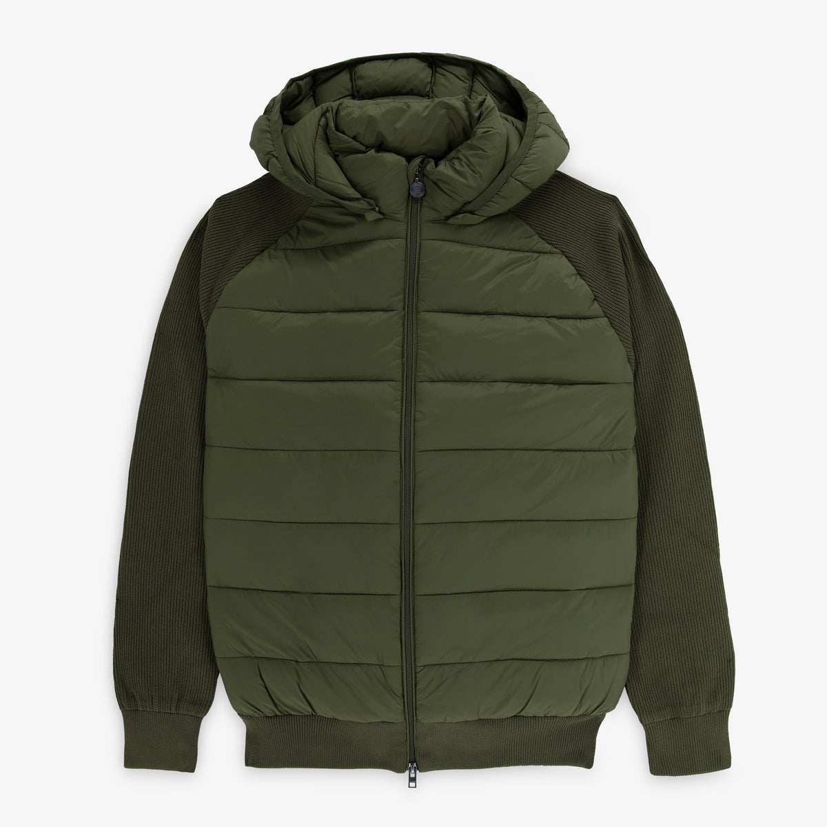 Parka Gaspard à capuche et devant matelassé kaki