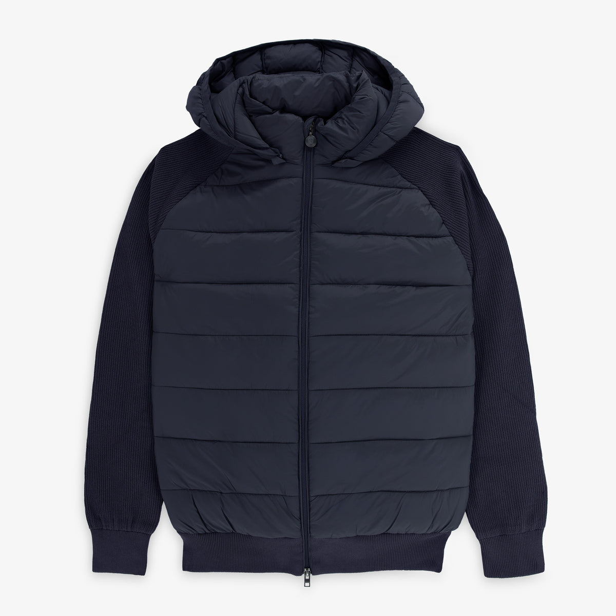 Parka Gaspard à capuche et devant matelassé bleu marine foncé