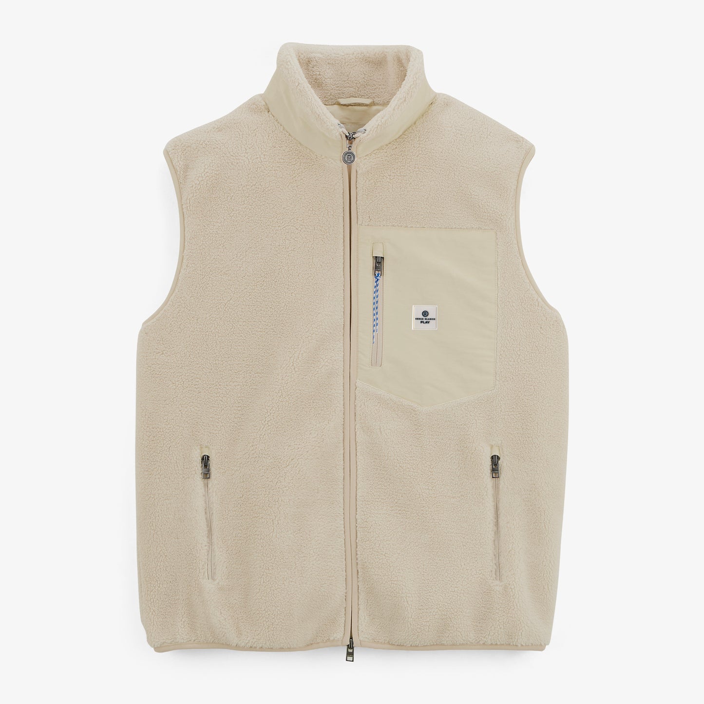 Ivory white sleeveless fleece jacket Montreal
