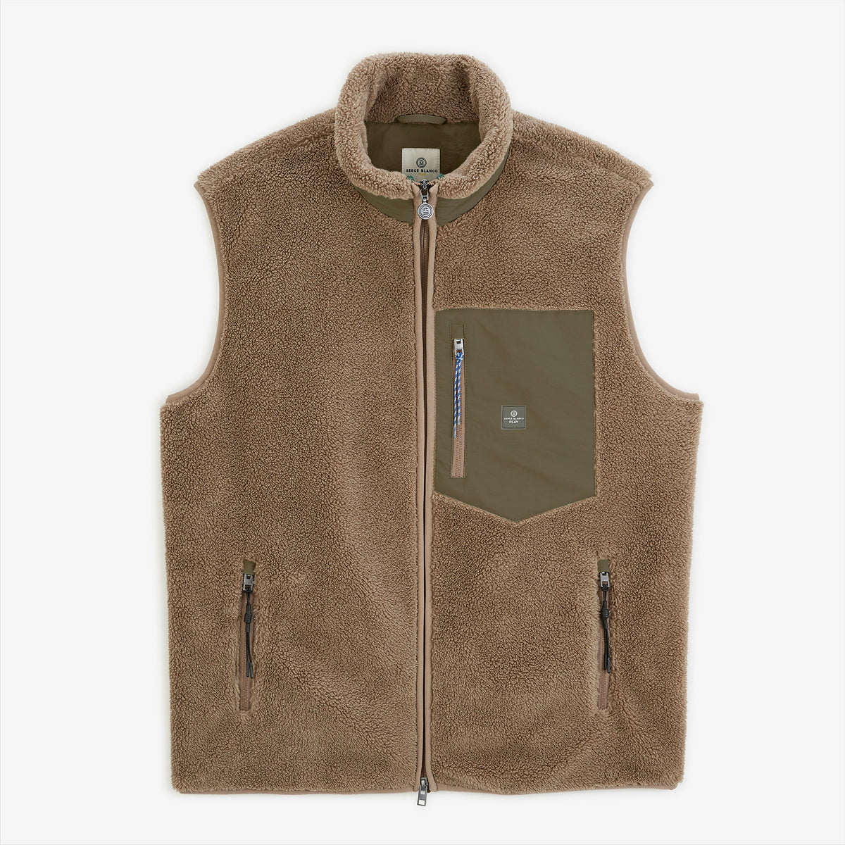 Gilet polaire sherpa Montréal sans manches beige cachemire SBPLAY