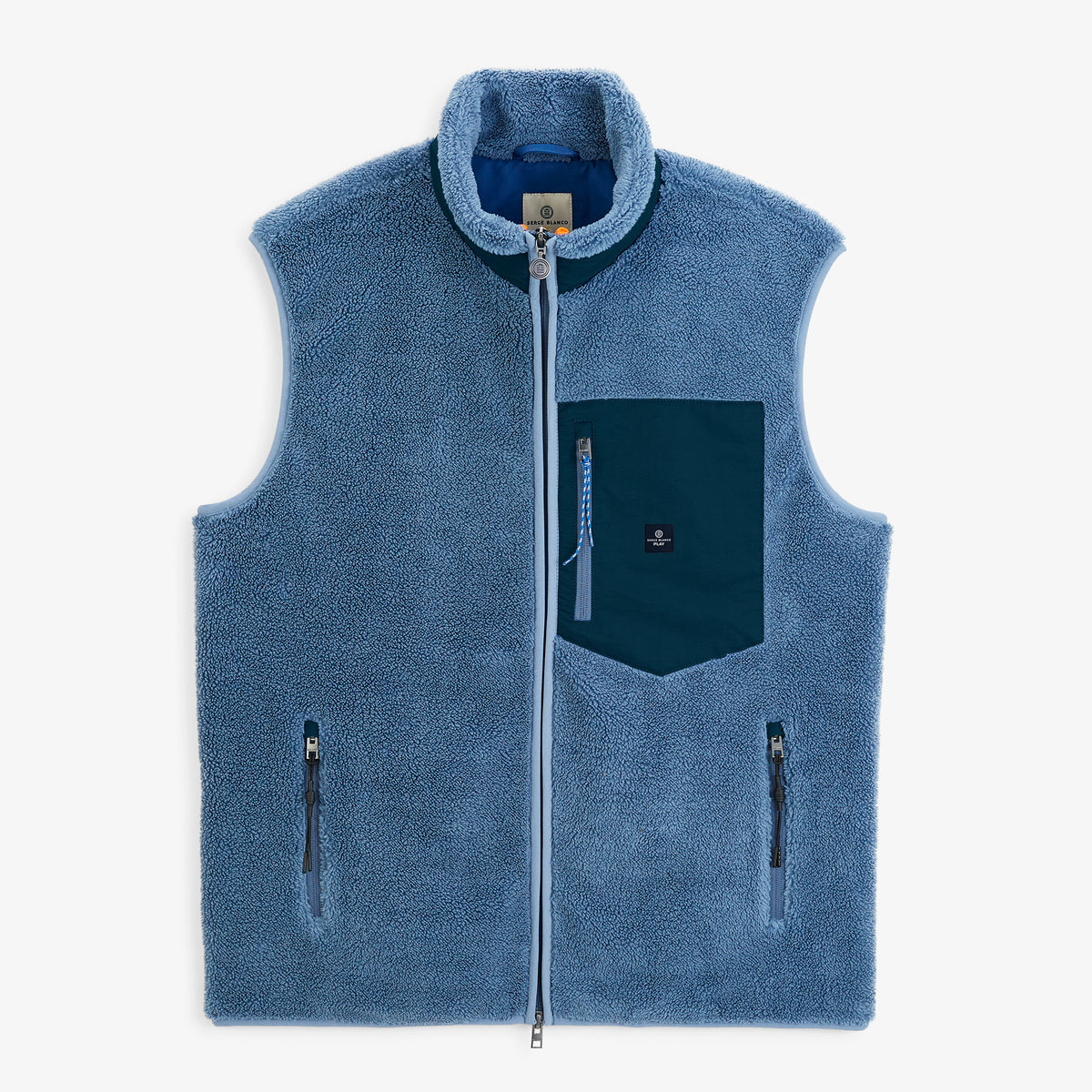 Gilet polaire sherpa sans manches bleu indigo Montréal SBPLAY