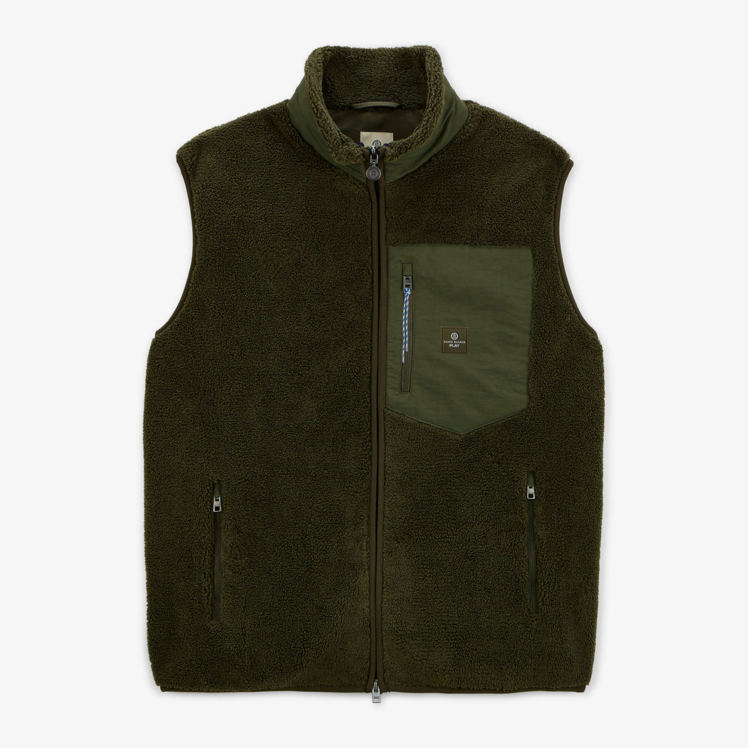 Gilet polaire sherpa sans manches vert militaire Montréal SBPLAY