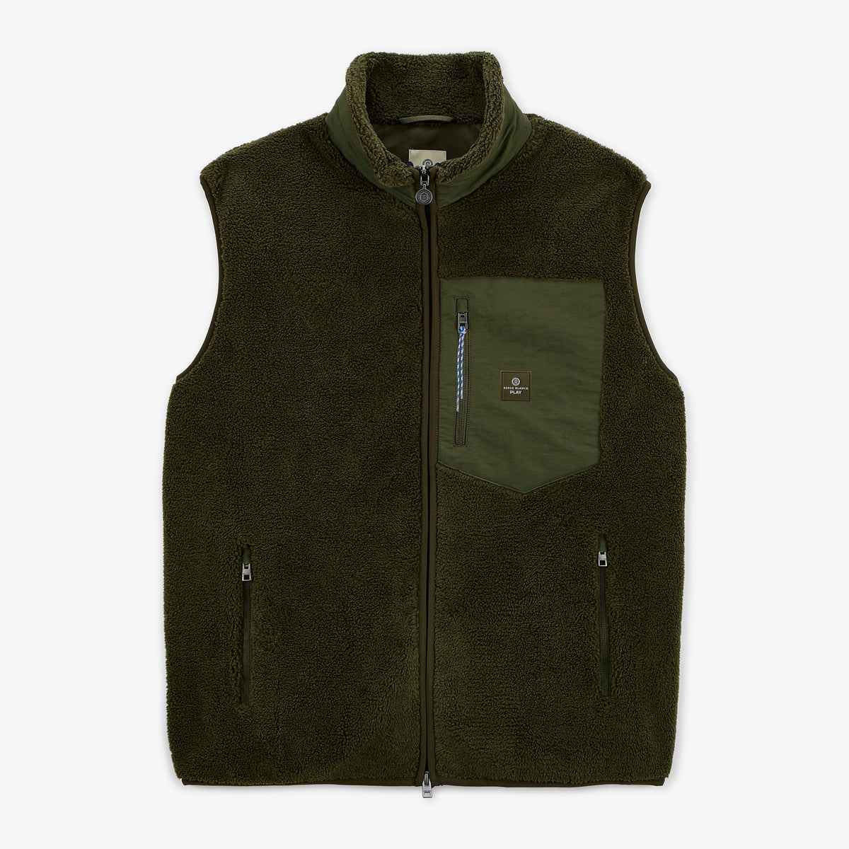 Gilet polaire sherpa sans manches vert militaire Montréal SBPLAY
