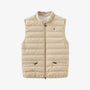 Piumino Damiano senza maniche in velluto beige pergamena